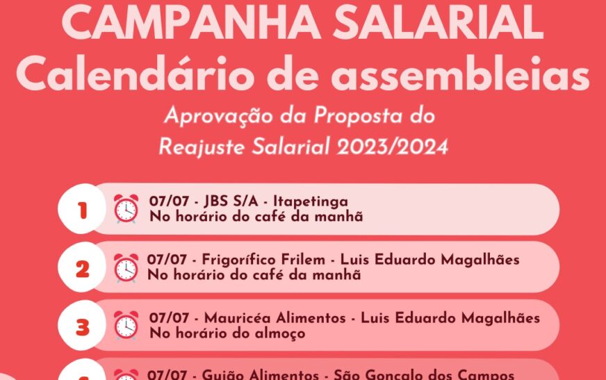 Calendário de Assembleia 07/07